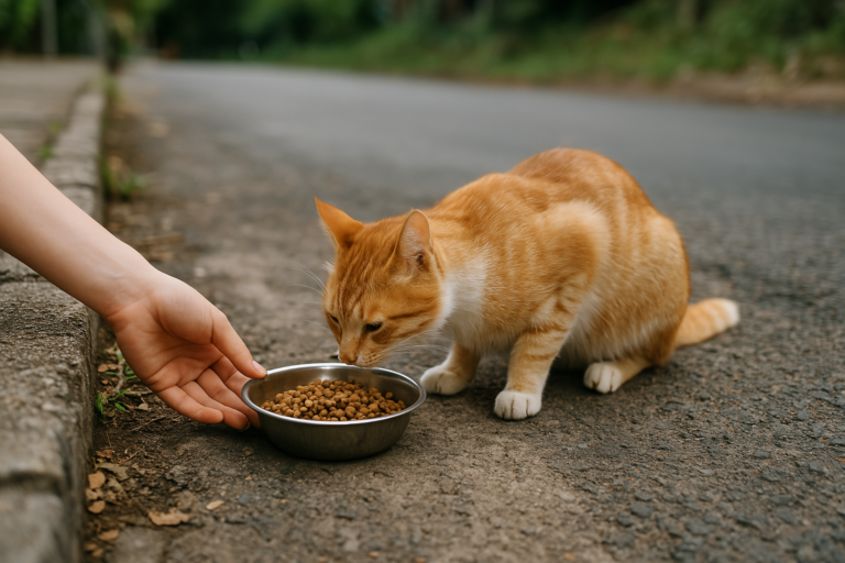 إطعام قطط الشوارع المشردة أصبح أسهل من أي وقت مضى! 3 إطعام قطط الشوارع